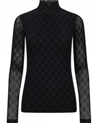 Hyp The Detail Mesh High Neck Blouse Black