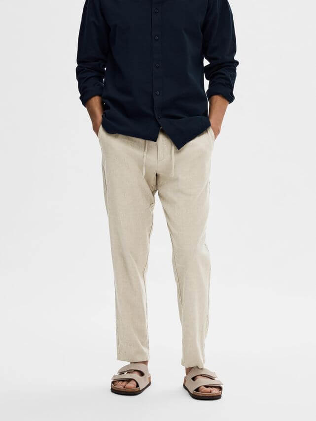 SLH172-SLIMTAPE BRODY LINEN PANT NO-VETIVER/MIXED W