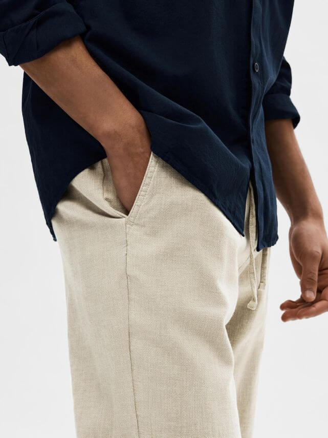 SLH172-SLIMTAPE BRODY LINEN PANT NO-VETIVER/MIXED W