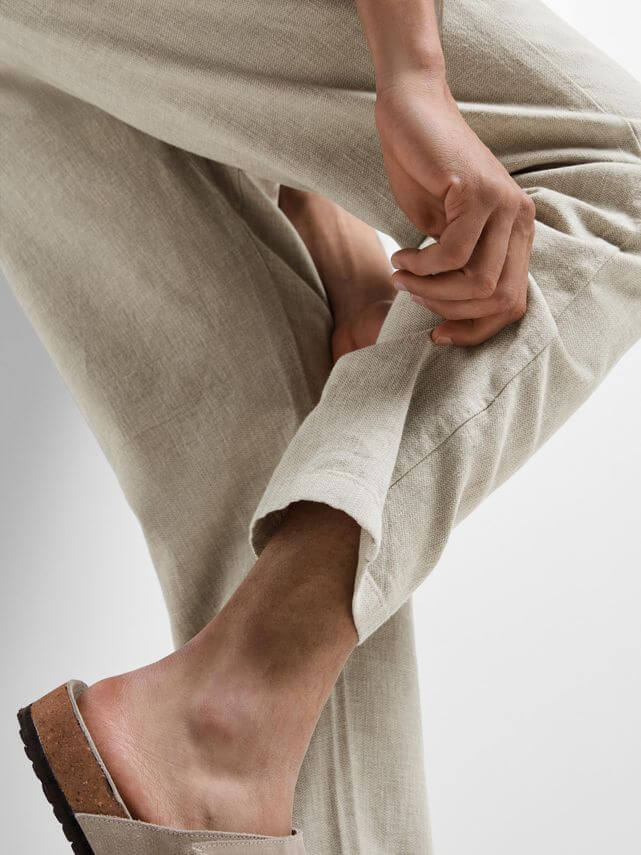 SLH172-SLIMTAPE BRODY LINEN PANT NO-VETIVER/MIXED W
