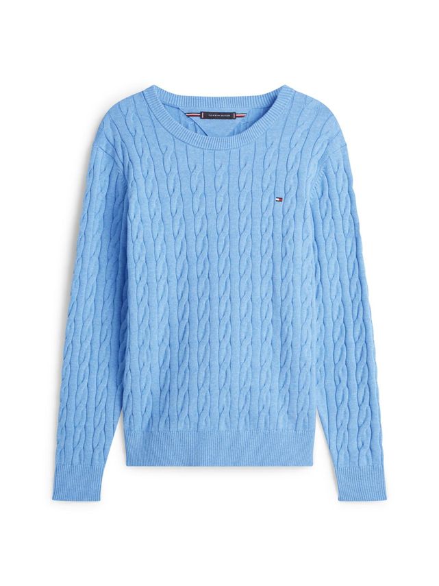 Classic Cotton Cable Crew Neck Wall Water