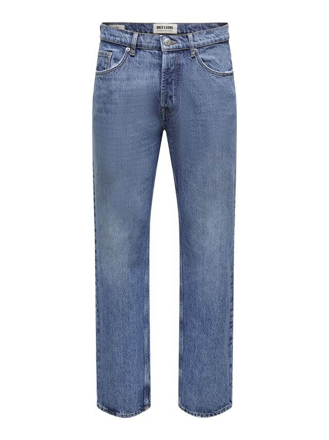Edge Straight Jeans Denim Medium Blue