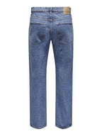 Edge Straight Jeans Denim Medium Blue