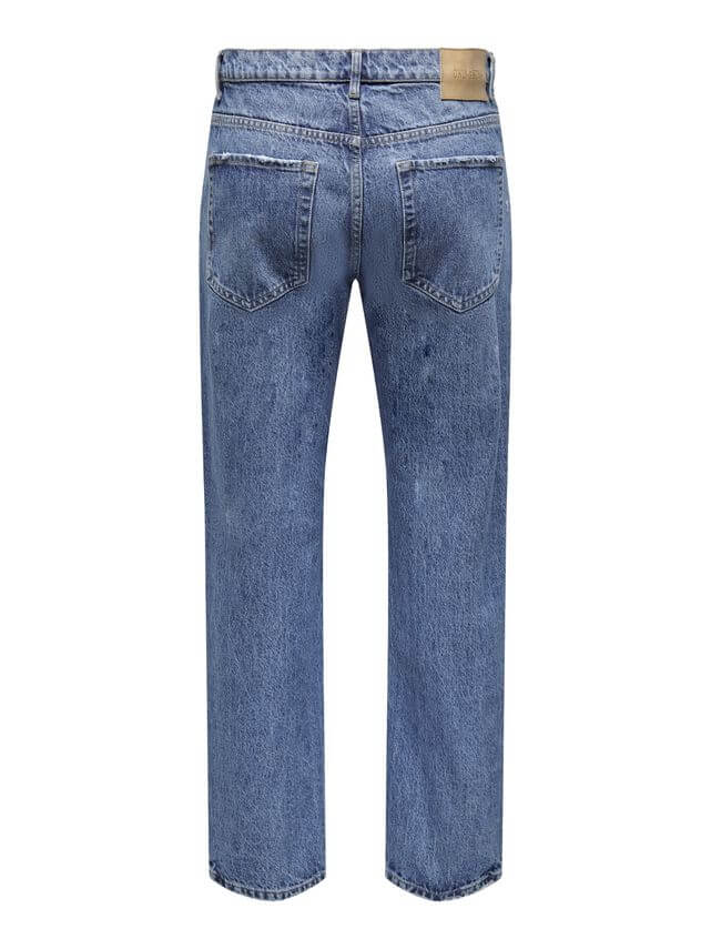 Edge Straight Jeans Denim Medium Blue