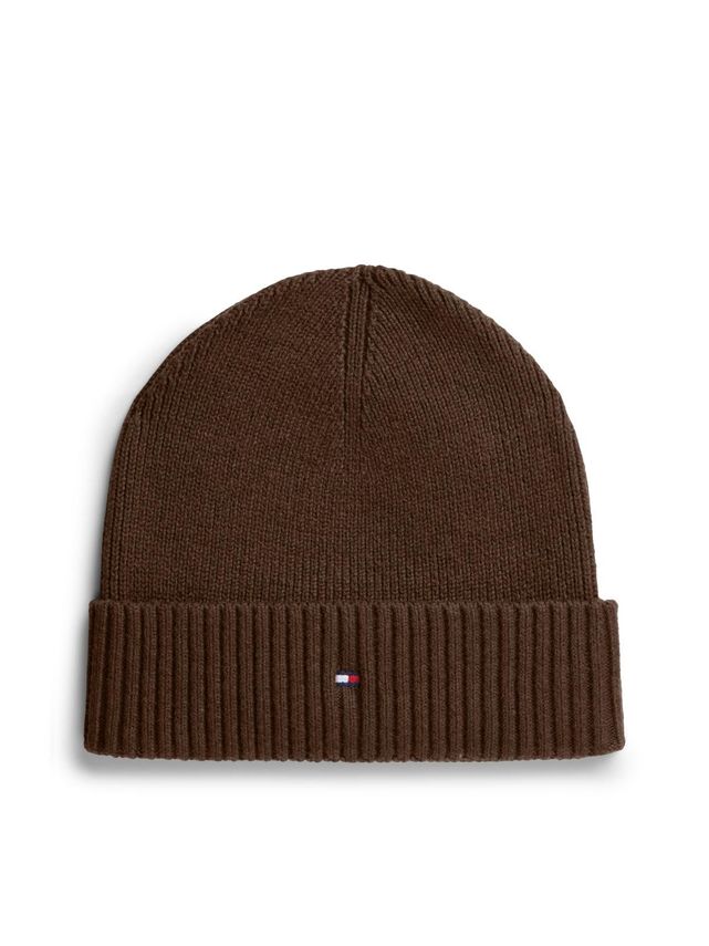 Tommy Hilfiger Flag Pima Cotton Beanie Brown
