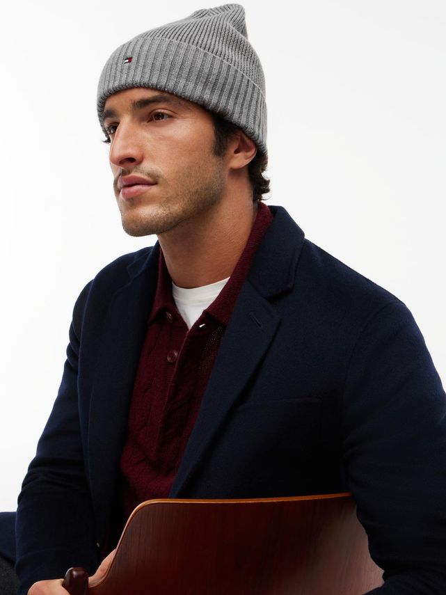 Tommy Hilfiger Pima Cotton Beanie Grey