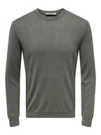 Only & Sons Wyler Reg 14 LS Crew Knit Noos Beluga