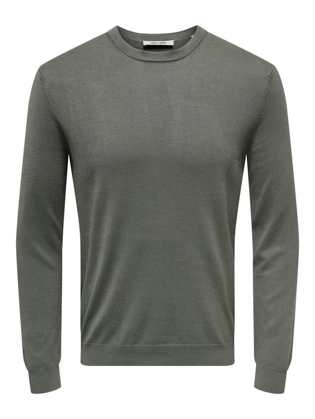 Only & Sons Wyler Reg 14 LS Crew Knit Noos Beluga