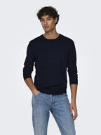 Only & Sons Wyler Reg 14 LS Crew Knit Noos Dark Navy