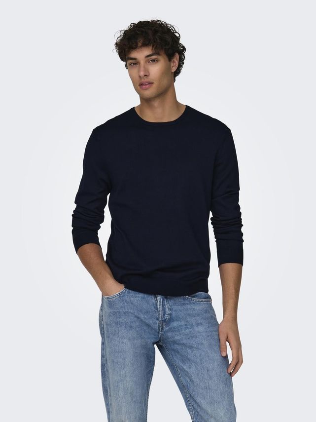 Only & Sons Wyler Reg 14 LS Crew Knit Noos Dark Navy