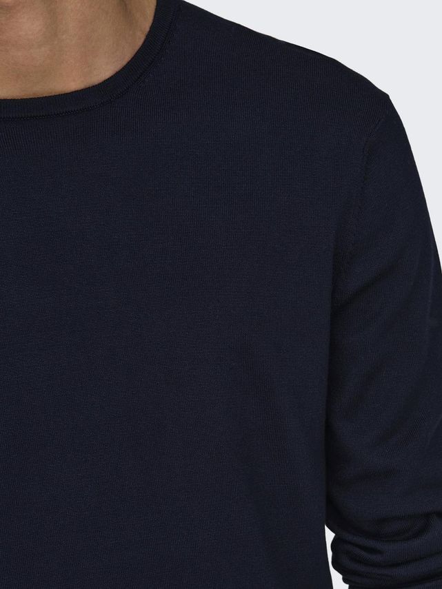 Only & Sons Wyler Reg 14 LS Crew Knit Noos Dark Navy