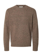 Selected SLMNEIL LS Knit Regular NEPS Crew Neck Brown
