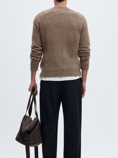 Selected SLMNEIL LS Knit Regular NEPS Crew Neck Brown