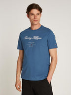 Tommy Hilfiger Script Logo T-shirt Aegean Sea