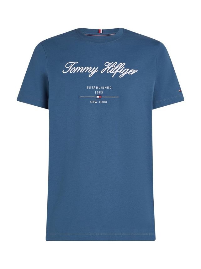 Tommy Hilfiger Script Logo T-shirt Aegean Sea