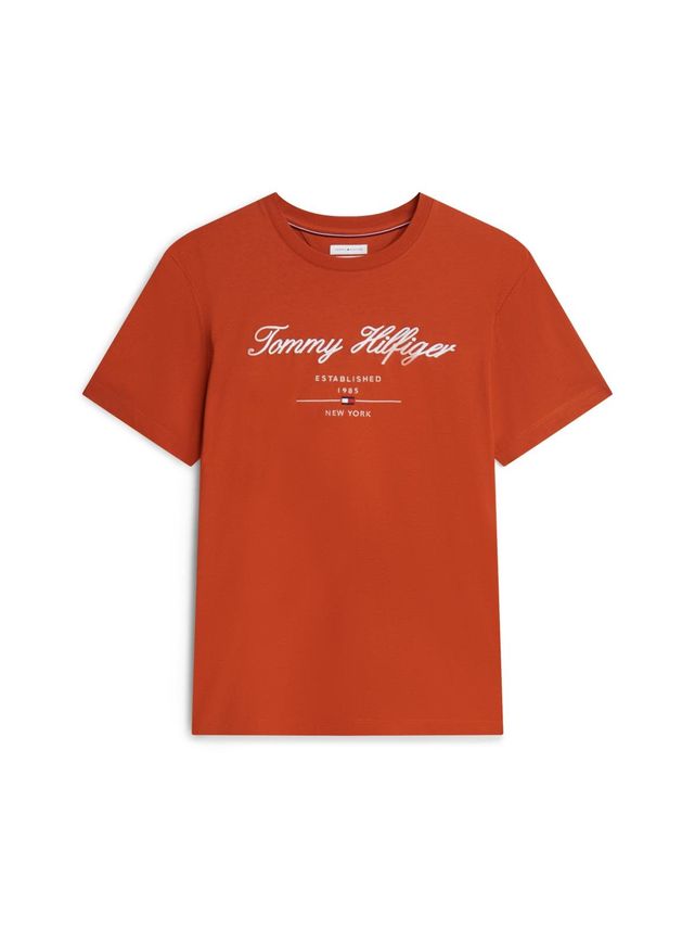 Tommy Hilfiger Script Logo T-shirt Rusty Ochre