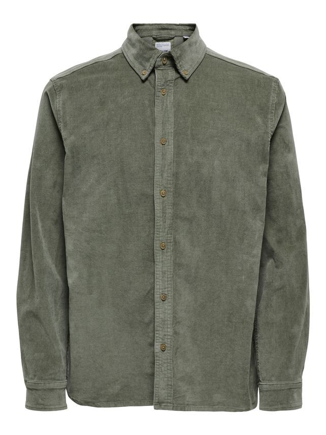 Onsmichael 18W Reg Cord Stretch LS Castor Gray