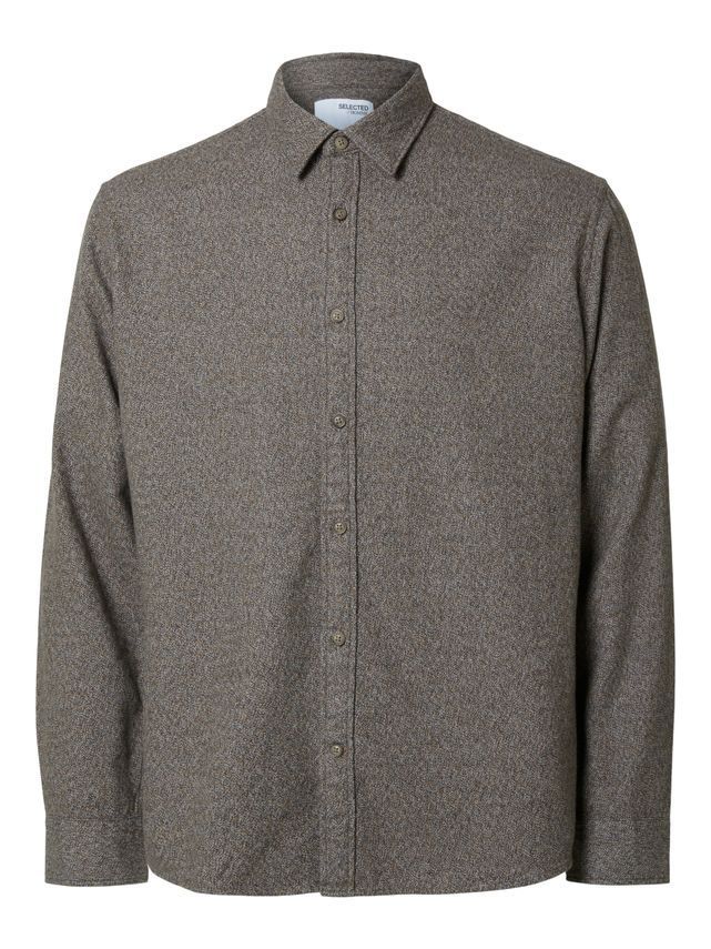 Slhreg-Owen Flannel Mix Shirt Ls Chocolate Torte