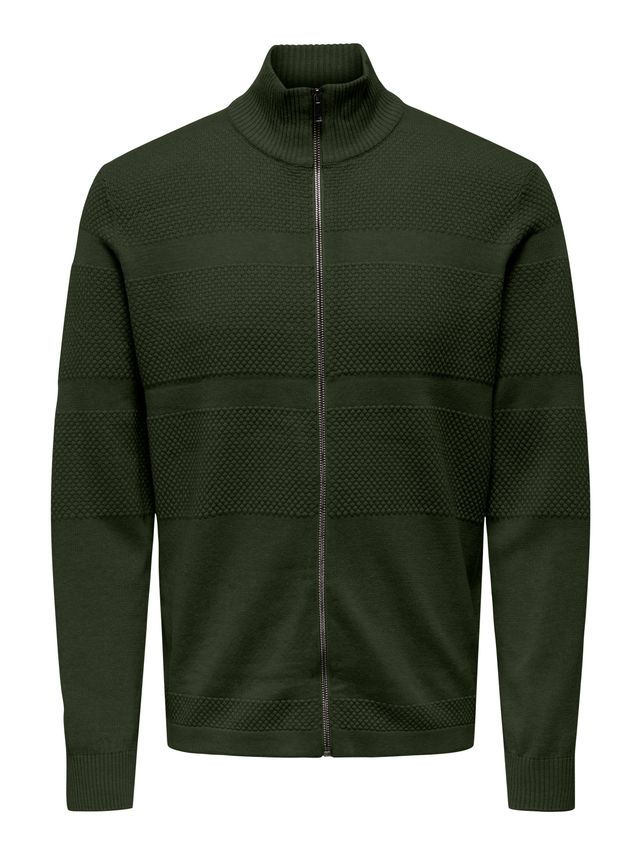 Onsmalik Reg 12 Pin Zip Card Knit N Olive Night/Mel