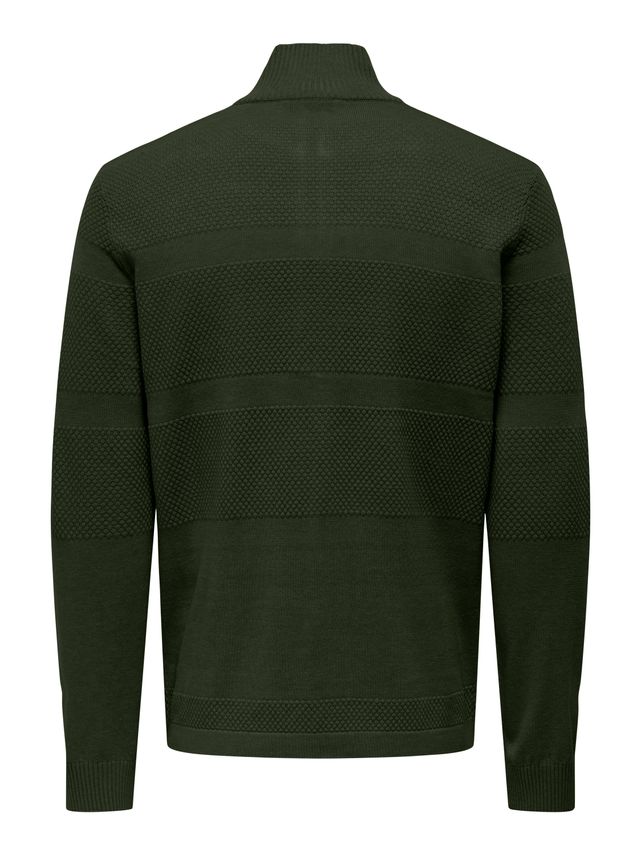 Onsmalik Reg 12 Pin Zip Card Knit N Olive Night/Mel