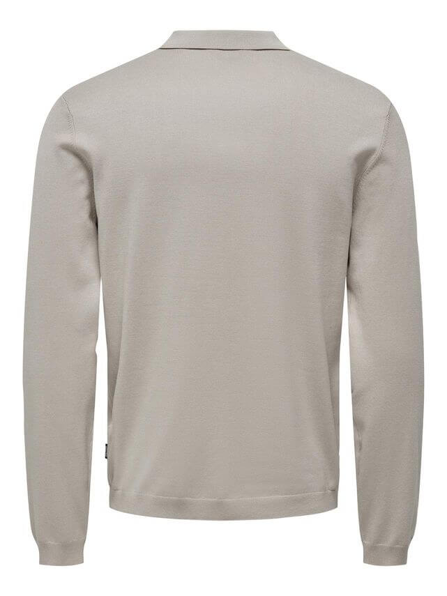 Wyler Life Reg Ls Polo Knit Silver Lining