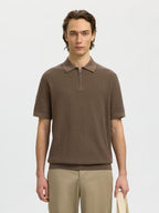SLMCRAN SS Knit Structure Zip Polo