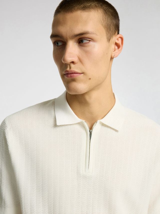 SLMCRAN SS Knit Structure Zip Polo