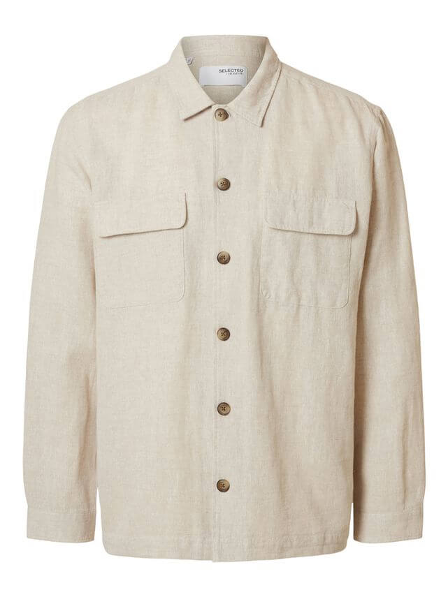 Leroy Linen Blend Overshirt Pure Cashmere