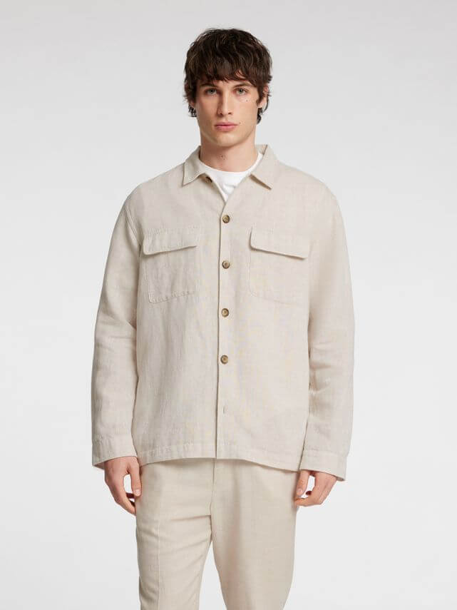Leroy Linen Blend Overshirt Pure Cashmere