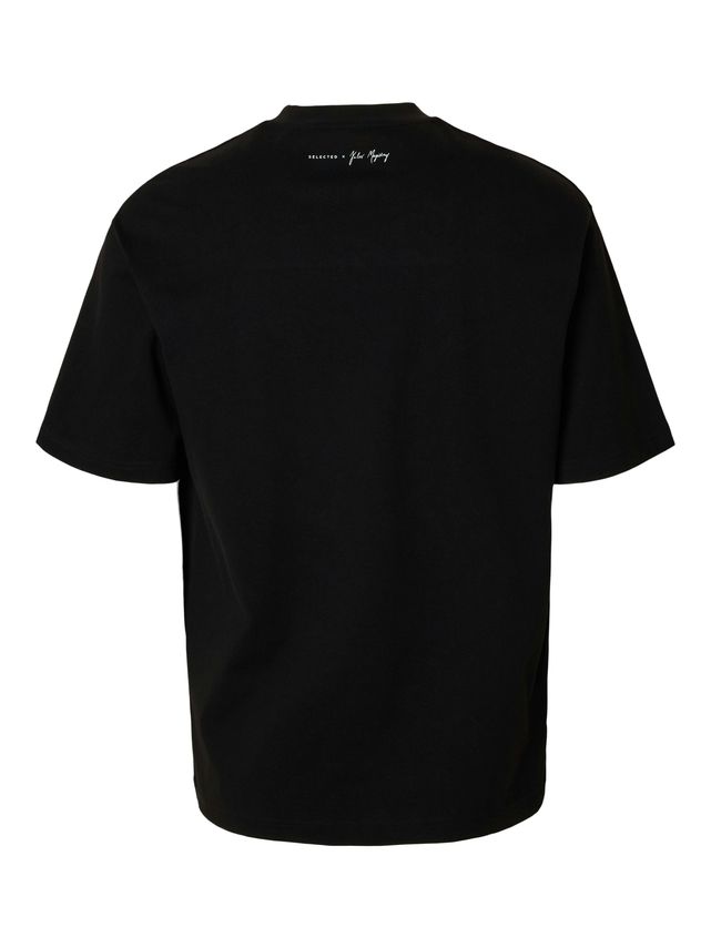 SLHRELAXKAI PRINT SS O-NECK TEE-BLACK/BOOK