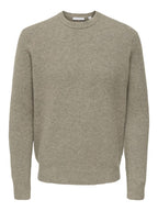 Onsray Reg Ls Crew Knit Frml Noos Walnut