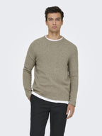 Onsray Reg Ls Crew Knit Frml Noos Walnut