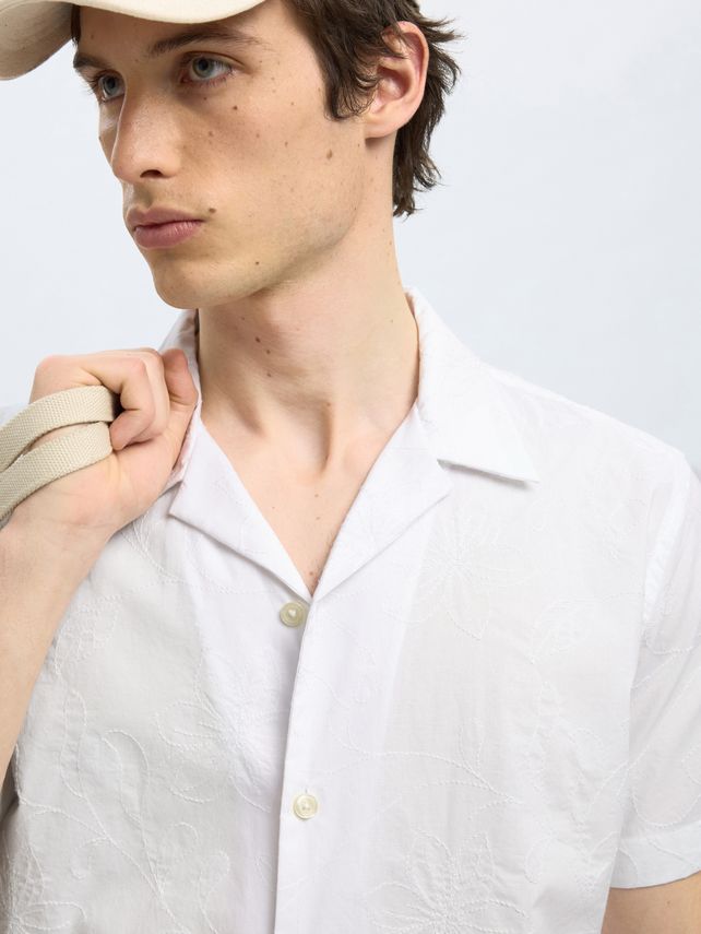 SLHREGHYDE AOE SS SHIRT-WHITE/FLORAL AO