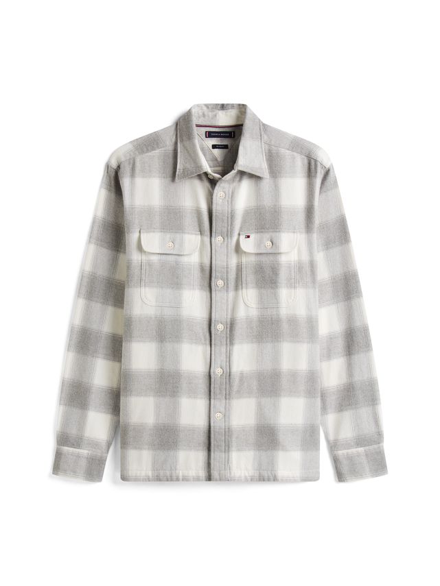 Flannel Check Shirt Jacket 0QY Light Grey