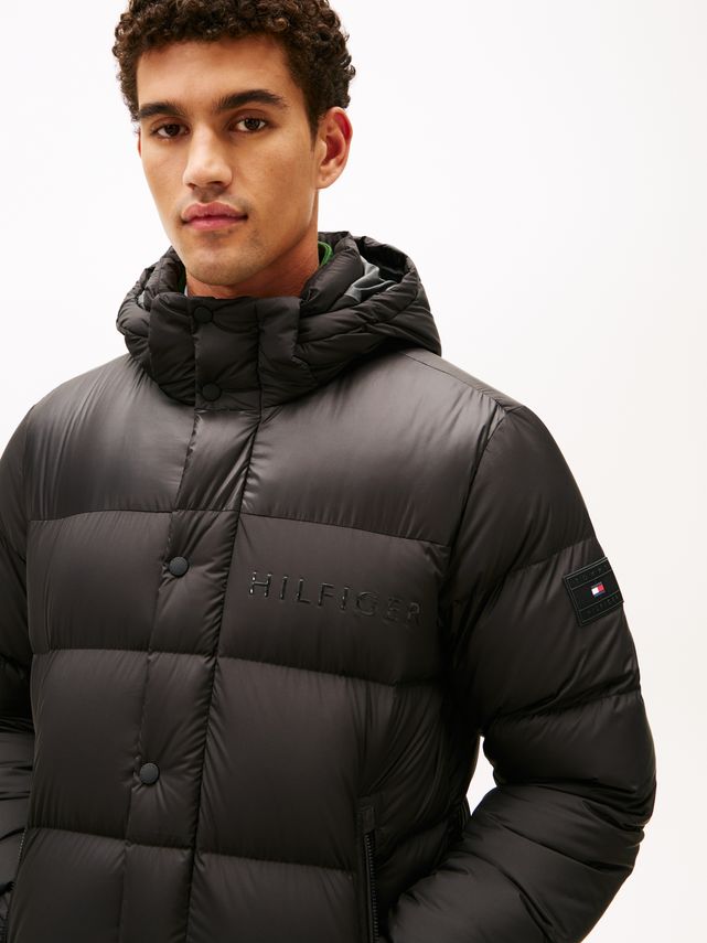 Tommy Hilfiger Mix Down Hooded Puffer Black