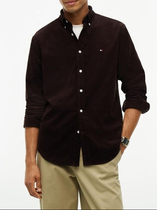 Tommy Hilfiger SOLID CORDUROY RF SHIRT Brown
