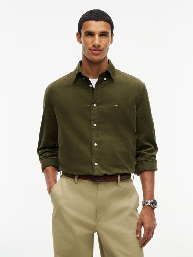 Tommy Hilfiger Solid Corduroy RF Shirt Huntsman Green