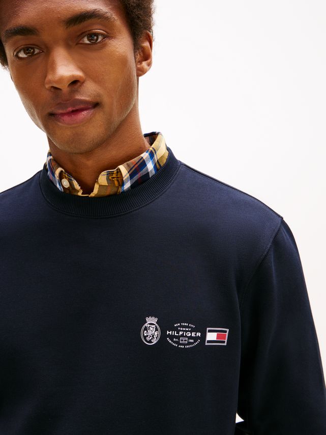 Small Crest Outline Crew Neck Desert Sky