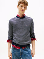 Pima Cotton Cash Herringbone Crew 0A4 Desert Sky
