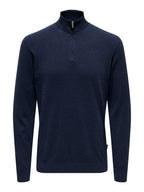 Onsloui Reg 12 Mel Half Zip Knit No Dress Blues/Mel