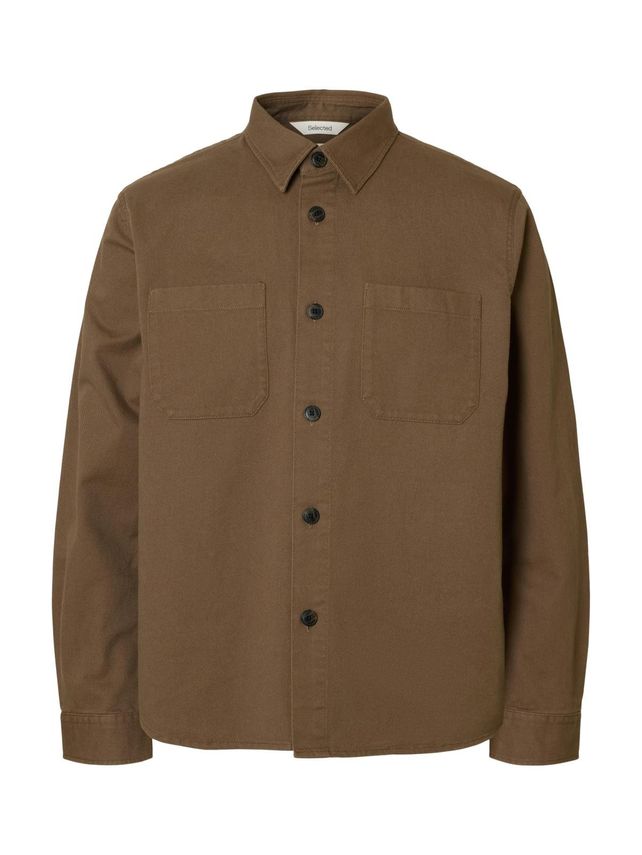 SlmTravis Twill Overshirt Ls Noos Chocolate Chip