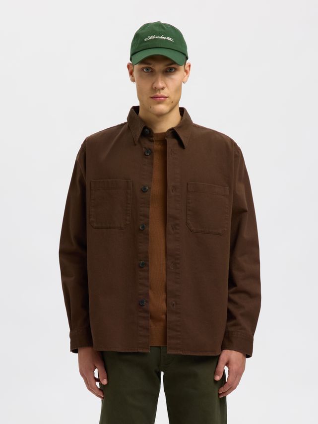 Slhtravis Twill Overshirt Ls Noos Demitasse