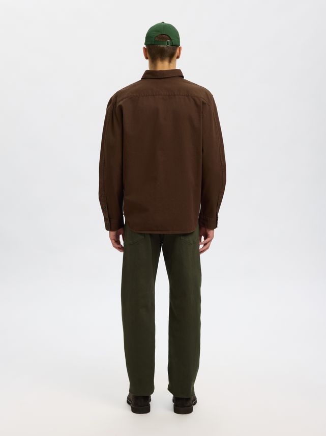Slhtravis Twill Overshirt Ls Noos Demitasse