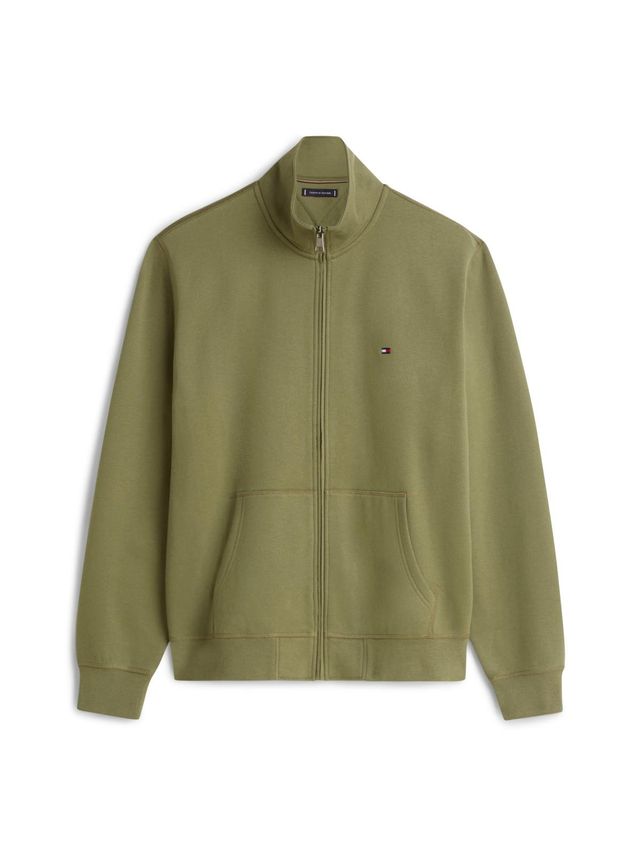 Essential Fleece Stand Collar Battle Green