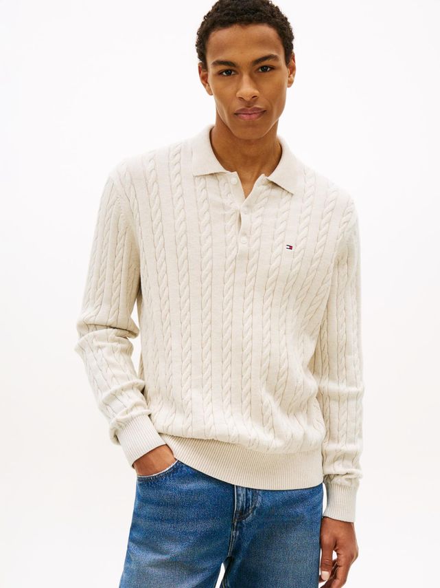 Classic Cotton Cable Polo Heathered