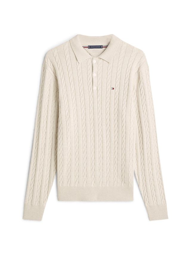 Classic Cotton Cable Polo Heathered