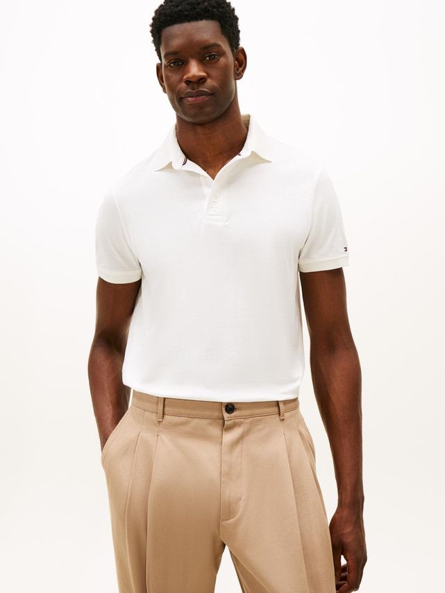 Hidden Placket Detail Regular Polo Ecru