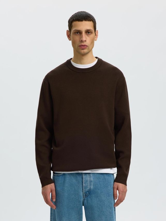 Selected "SLMTELLER FN" Sweatshirt Brown
