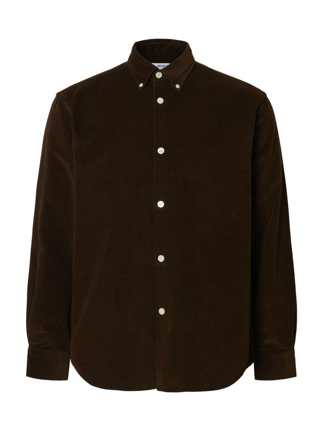 Slhregdanni Cord Bd Ls Shirt Noos Demitasse