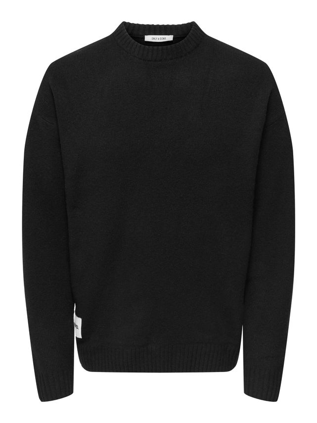 Onspage Rlx LS Crew Knit XT Black